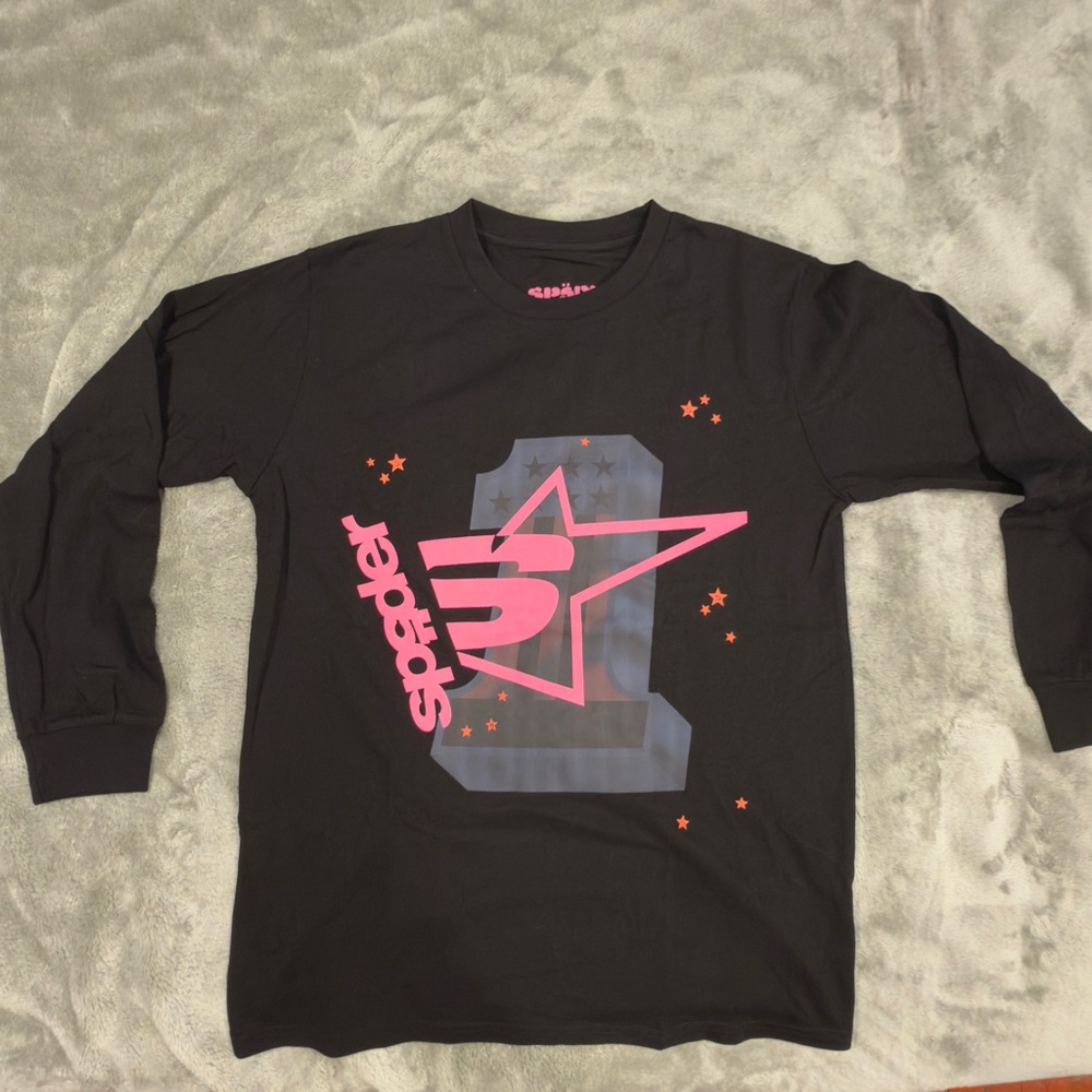 Spyder Men's Black and Pink Graphic Long Sleeve Tee